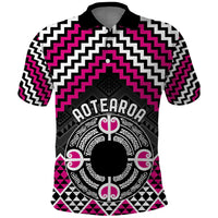 Personalised Aotearoa Niho Taniwha Motif Polo Shirt Pink Style