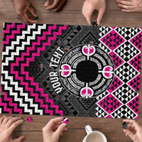 Personalised Aotearoa Niho Taniwha Motif Puzzle Pink Style - Polynesian Pride