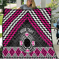 Personalised Aotearoa Niho Taniwha Motif Quilt Pink Style LT9 Pink - Polynesian Pride