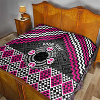 Personalised Aotearoa Niho Taniwha Motif Quilt Pink Style LT9 - Polynesian Pride