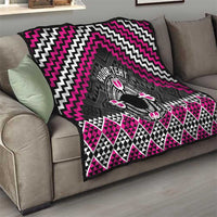 Personalised Aotearoa Niho Taniwha Motif Quilt Pink Style LT9 - Polynesian Pride