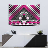 Personalised Aotearoa Niho Taniwha Motif Tapestry Pink Style