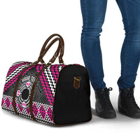 Personalised Aotearoa Niho Taniwha Motif Travel Bag Pink Style - Polynesian Pride