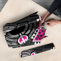 Personalised Aotearoa Niho Taniwha Motif Umbrella Pink Style - Polynesian Pride