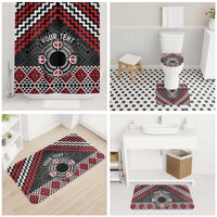 Personalised Aotearoa Niho Taniwha Motif Bathroom Set Red Style - Polynesian Pride