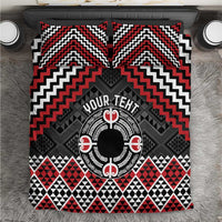 Personalised Aotearoa Niho Taniwha Motif Bedding Set Red Style