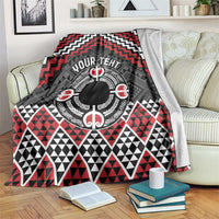 Personalised Aotearoa Niho Taniwha Motif Blanket Red Style