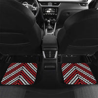 Personalised Aotearoa Niho Taniwha Motif Car Mats Red Style LT9 Set 2pcs - Back Red - Polynesian Pride