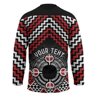 Personalised Aotearoa Niho Taniwha Motif Hockey Jersey Red Style - Polynesian Pride