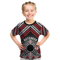 Personalised Aotearoa Niho Taniwha Motif Kid T Shirt Red Style