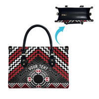 Personalised Aotearoa Niho Taniwha Motif Leather Bag Red Style - Polynesian Pride