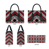 Personalised Aotearoa Niho Taniwha Motif Leather Bag Red Style - Polynesian Pride