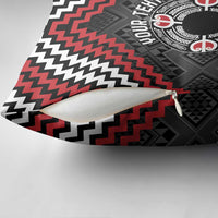 Personalised Aotearoa Niho Taniwha Motif Pillow Cover Red Style - Polynesian Pride