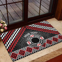 Personalised Aotearoa Niho Taniwha Motif Rubber Doormat Red Style