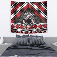 Personalised Aotearoa Niho Taniwha Motif Tapestry Red Style