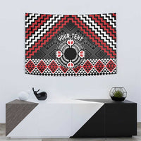 Personalised Aotearoa Niho Taniwha Motif Tapestry Red Style
