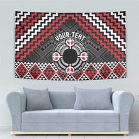 Personalised Aotearoa Niho Taniwha Motif Tapestry Red Style