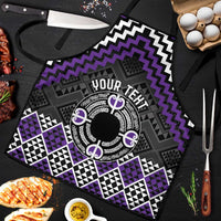 Personalised Aotearoa Niho Taniwha Motif Apron Violet Style - Polynesian Pride