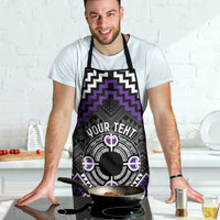 Personalised Aotearoa Niho Taniwha Motif Apron Violet Style - Polynesian Pride