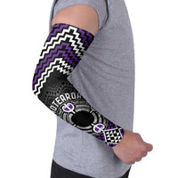 Personalised Aotearoa Niho Taniwha Motif Arm Sleeves Violet Style - Polynesian Pride