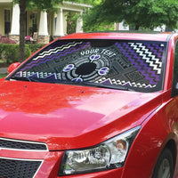 Personalised Aotearoa Niho Taniwha Motif Auto Sun Shade Violet Style - Polynesian Pride