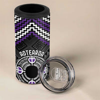 Personalised Aotearoa Niho Taniwha Motif 4 in 1 Can Cooler Tumbler Violet Style