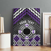 Personalised Aotearoa Niho Taniwha Motif Canvas Wall Art Violet Style