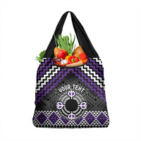 Personalised Aotearoa Niho Taniwha Motif Grocery Bag Violet Style