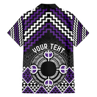 Personalised Aotearoa Niho Taniwha Motif Hawaiian Shirt Violet Style