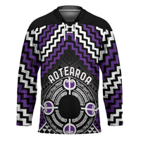 Personalised Aotearoa Niho Taniwha Motif Hockey Jersey Violet Style - Polynesian Pride