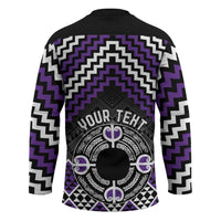 Personalised Aotearoa Niho Taniwha Motif Hockey Jersey Violet Style - Polynesian Pride