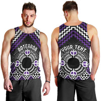Personalised Aotearoa Niho Taniwha Motif Men Tank Top Violet Style