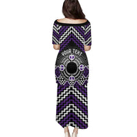Personalised Aotearoa Niho Taniwha Motif Puletasi Violet Style