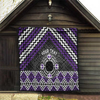 Personalised Aotearoa Niho Taniwha Motif Quilt Violet Style LT9 - Polynesian Pride