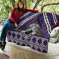 Personalised Aotearoa Niho Taniwha Motif Quilt Violet Style LT9 - Polynesian Pride