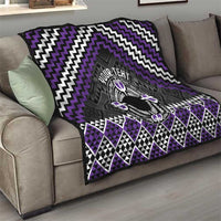 Personalised Aotearoa Niho Taniwha Motif Quilt Violet Style LT9 - Polynesian Pride