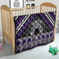 Personalised Aotearoa Niho Taniwha Motif Quilt Violet Style LT9 - Polynesian Pride