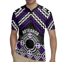 Personalised Aotearoa Niho Taniwha Motif Rugby Jersey Violet Style