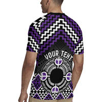 Personalised Aotearoa Niho Taniwha Motif Rugby Jersey Violet Style