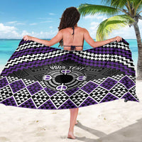 Personalised Aotearoa Niho Taniwha Motif Sarong Violet Style