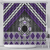 Personalised Aotearoa Niho Taniwha Motif Shower Curtain Violet Style LT9 - Polynesian Pride