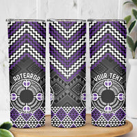 Personalised Aotearoa Niho Taniwha Motif Skinny Tumbler Violet Style