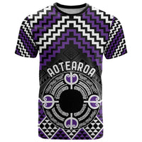 Personalised Aotearoa Niho Taniwha Motif T Shirt Violet Style