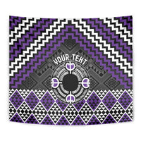 Personalised Aotearoa Niho Taniwha Motif Tapestry Violet Style