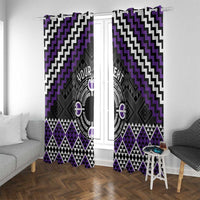 Personalised Aotearoa Niho Taniwha Motif Window Curtain Violet Style