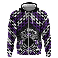 Personalised Aotearoa Niho Taniwha Motif Zip Hoodie Violet Style LT9 Zip Hoodie Violet - Polynesian Pride
