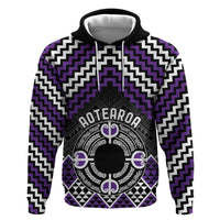 Personalised Aotearoa Niho Taniwha Motif Zip Hoodie Violet Style LT9 Pullover Hoodie Violet - Polynesian Pride