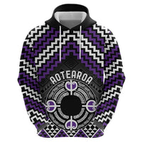 Personalised Aotearoa Niho Taniwha Motif Zip Hoodie Violet Style LT9 - Polynesian Pride