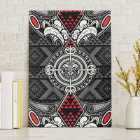 Black Aotearoa Taniko Motif Canvas Wall Art Vintage Maori New Zealand Tribal Art Pattern