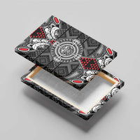 Black Aotearoa Taniko Motif Canvas Wall Art Vintage Maori New Zealand Tribal Art Pattern